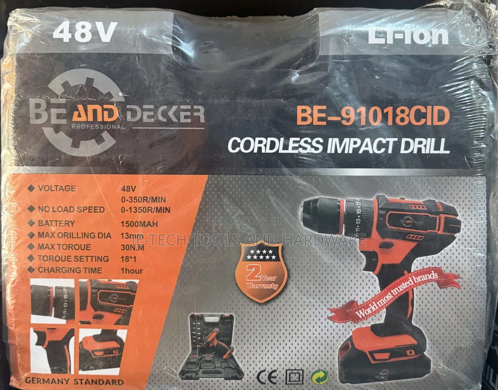 BE AND DECKER Professional BE-91018CIDCordless Impact Drill Set.