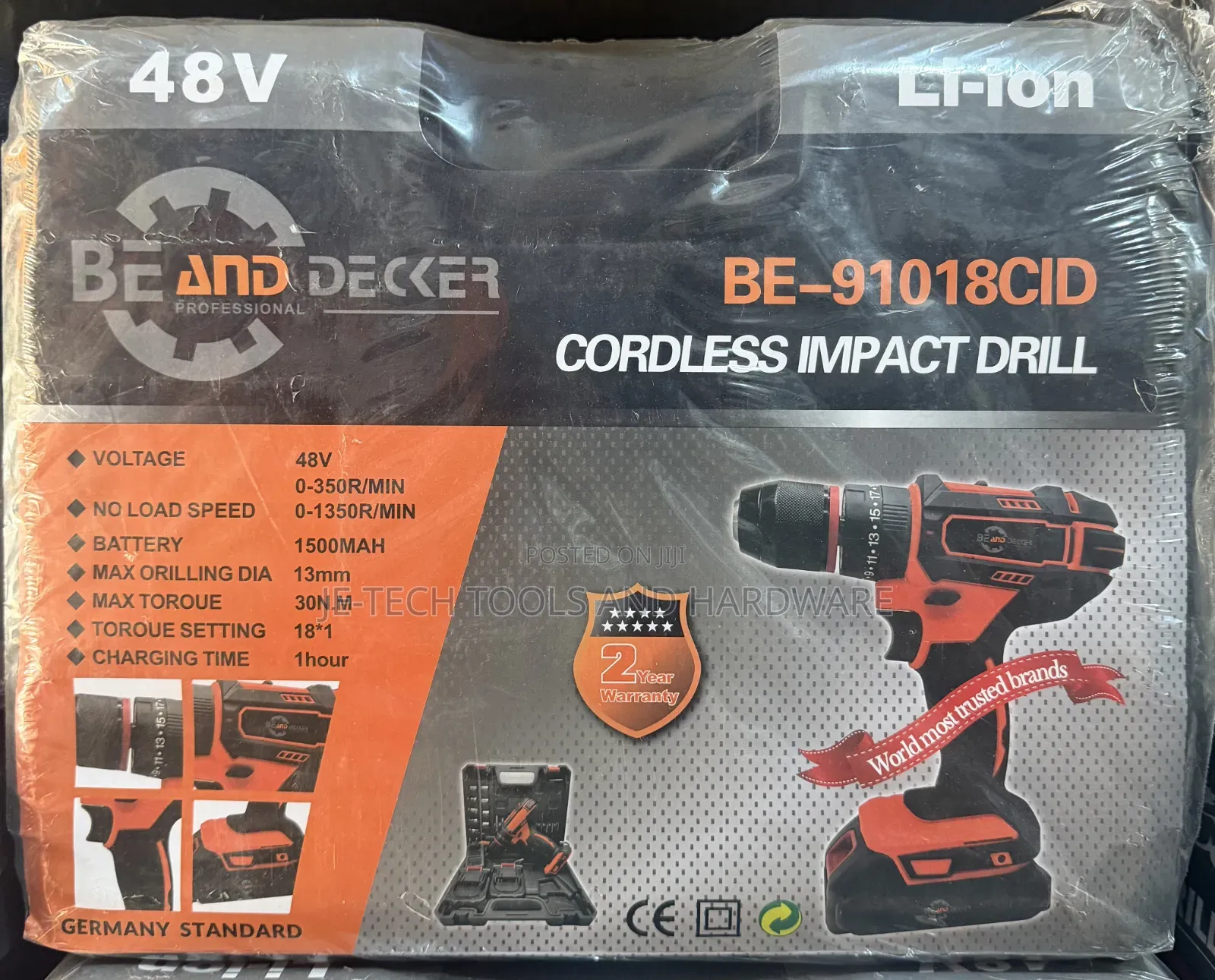 BE AND DECKER Professional BE-91018CIDCordless Impact Drill Set.