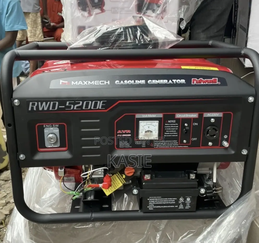 Rwd5200e2. 5.5kva Original Maxmech Petrol Key Start Generator
