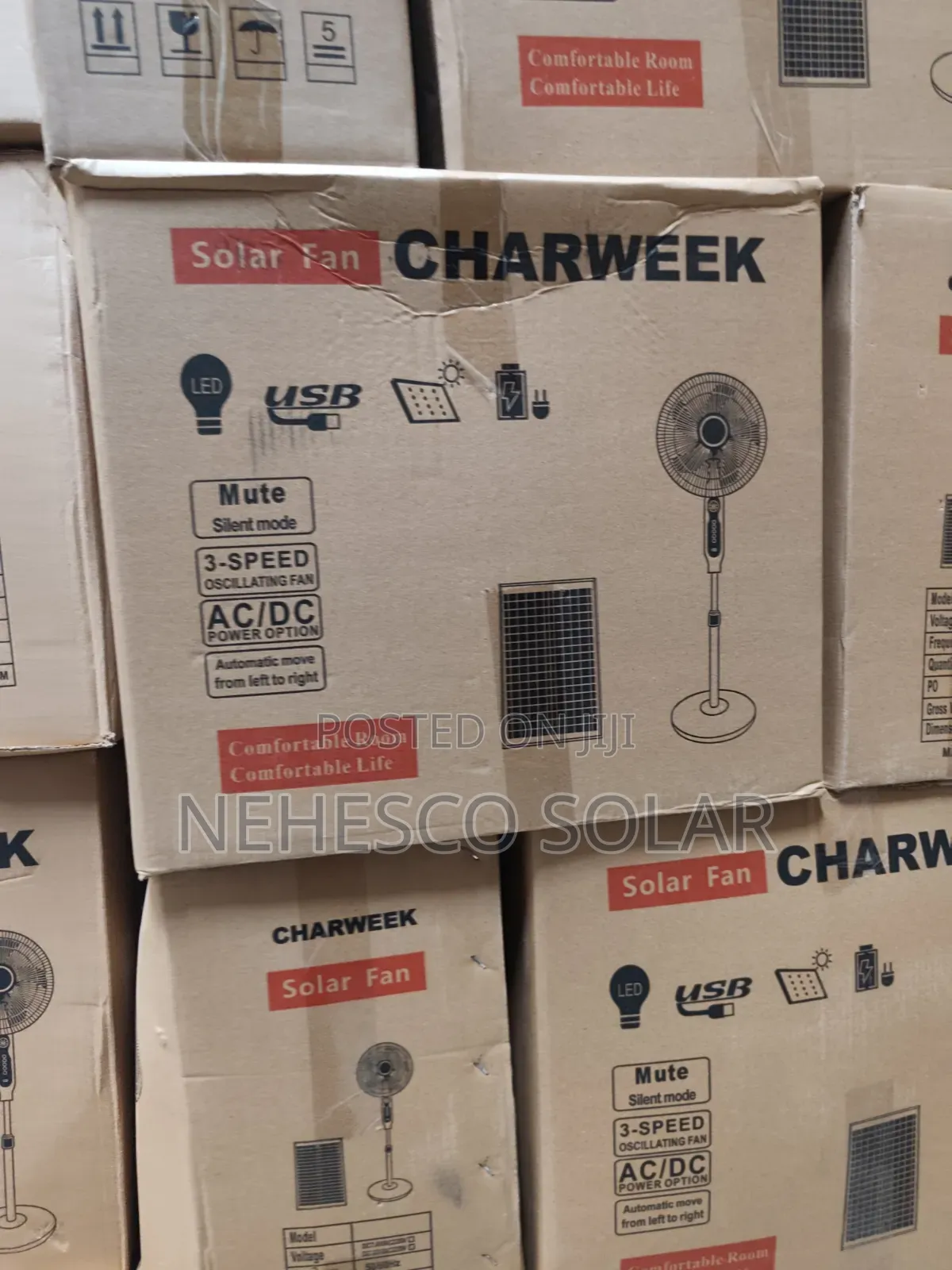 Stay Cool During Power Outage With Charweek Solar Fan