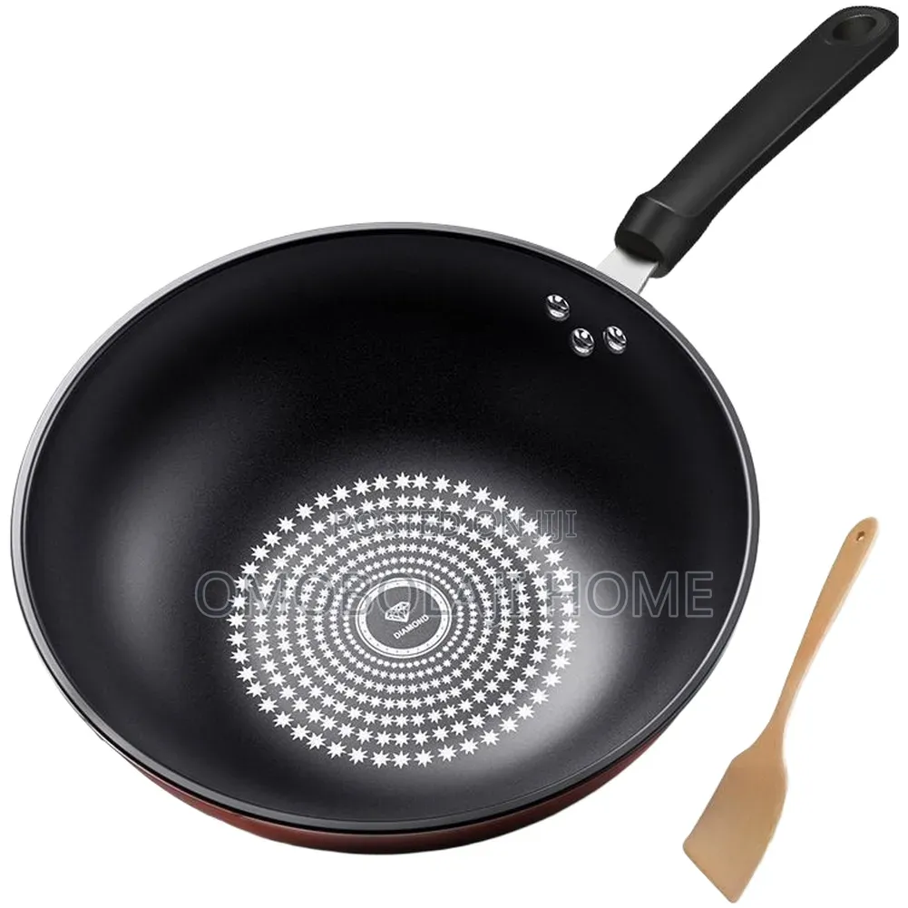 Non Stick Diamond Wok Pan Deep Frying and Stir Fry Pan