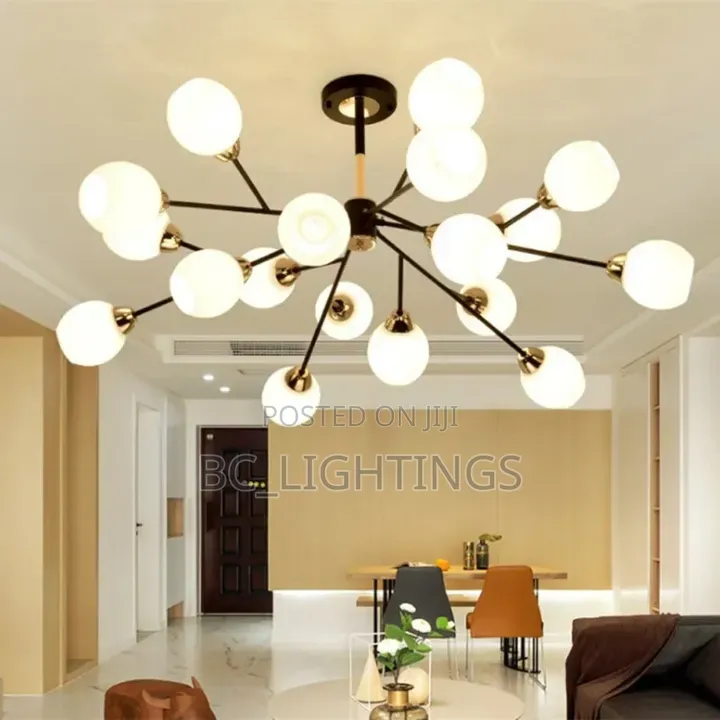 North Style European Chandelier Living Room Led Flower Branches Glass
