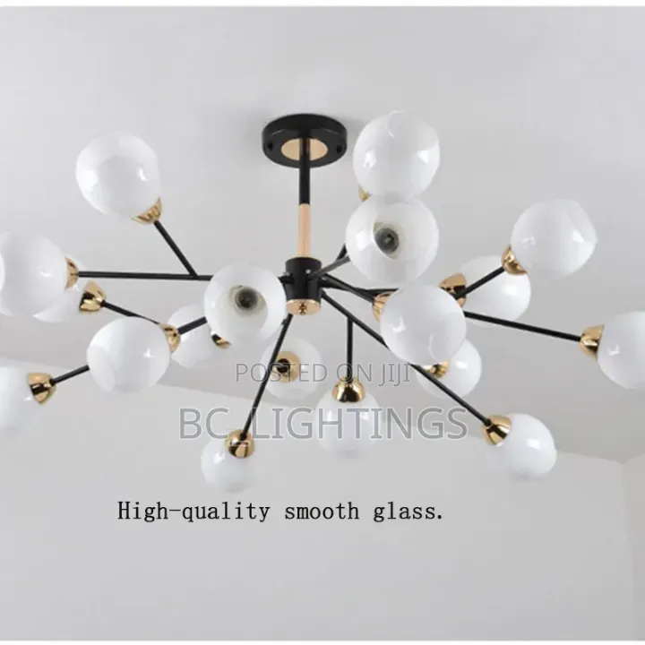 North Style European Chandelier Living Room Led Flower Branches Glass