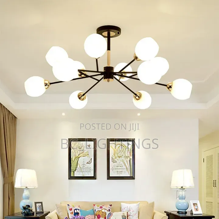 North Style European Chandelier Living Room Led Flower Branches Glass