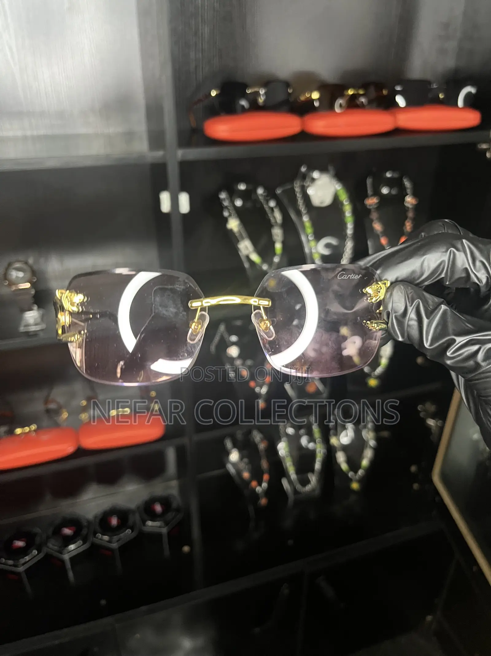 Cartier Eyeglass With Protective Case - Pink Lens