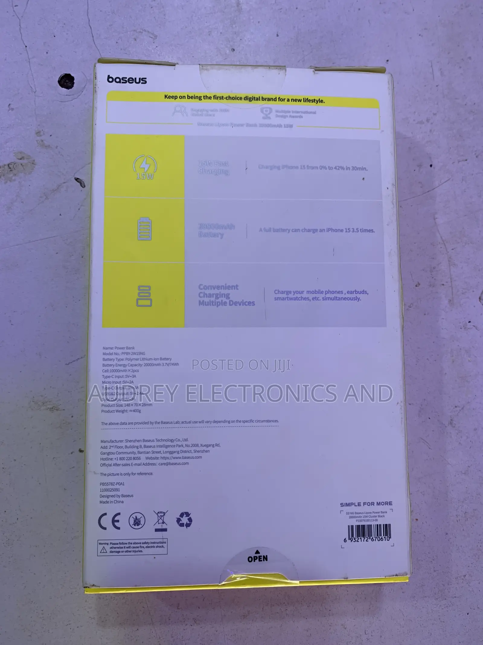 Baseus Lipow 20000mAh 15W Fast Charging Power Bank