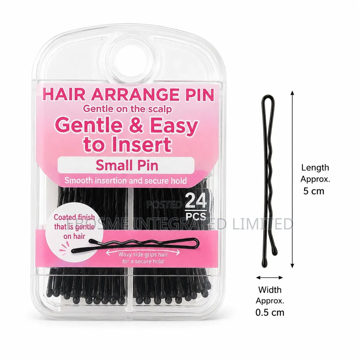 24PCS Japanese Black Hair Bobby Pins