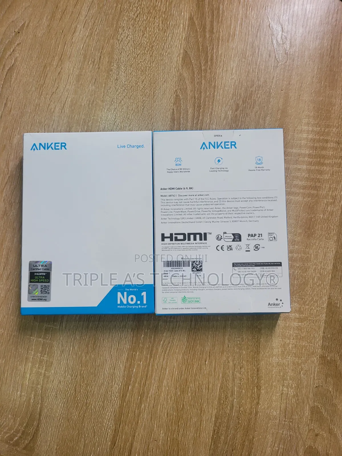 Authentic Anker Hdmi 2.1 (6ft,) Ultra Hd Hdmi Cable,48 GBPS