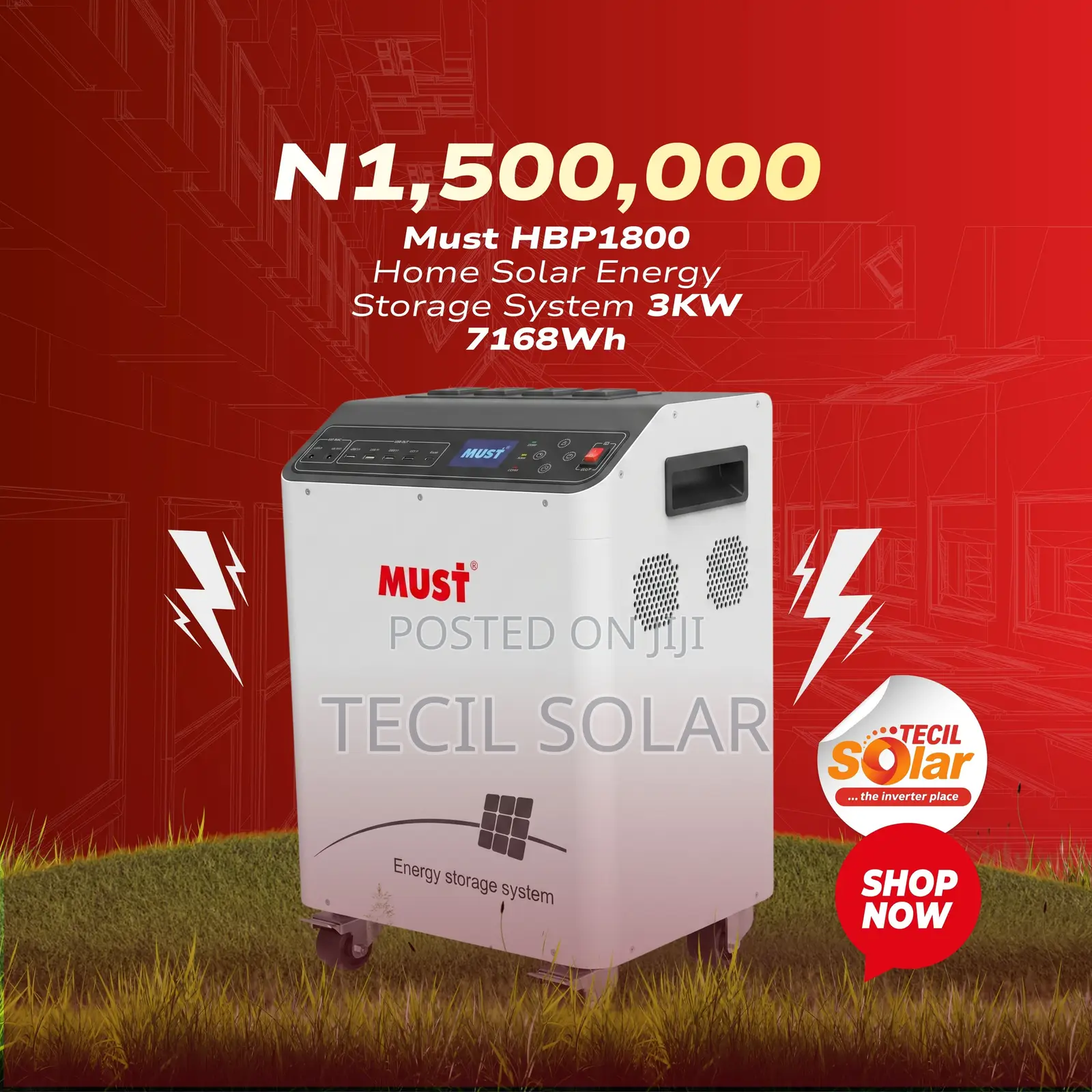 Must HBP1800 Home Solar Energy Storage System 3KW 7168Wh