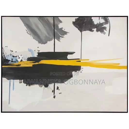 Nordic Abstract Black and Yellow Oil Canvas Printing