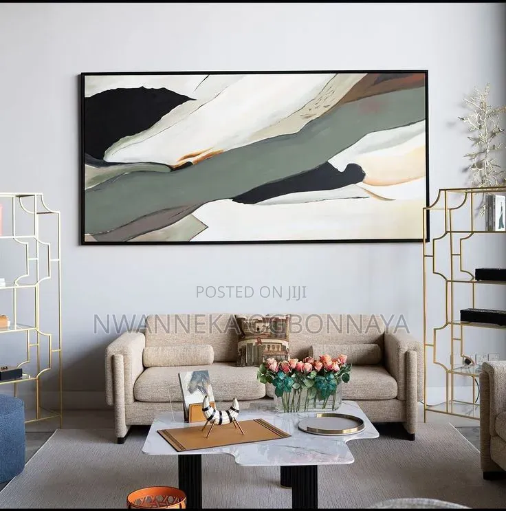 Custom Minimalist Wabi Sabi Black Beige Textured Canvas