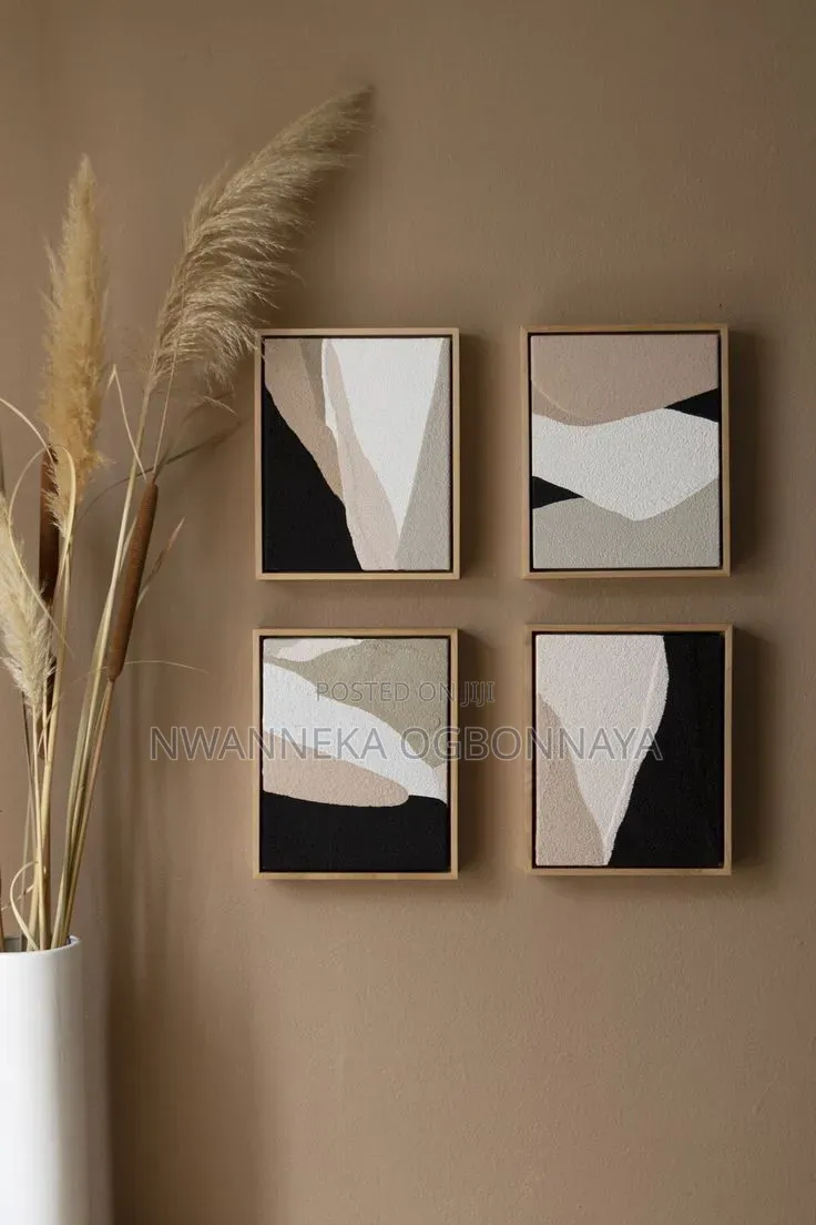 4PCS Abstract Geometric Line Canvas Artwork