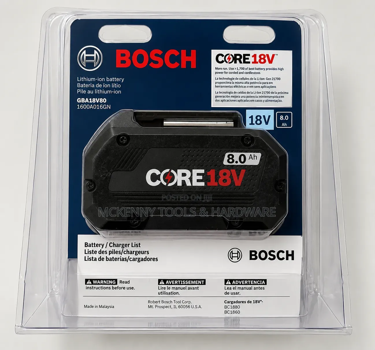 Bosch CORE18V 18V Lithium-Ion 8.0 Ah High Power Battery (M: GBA18V80,