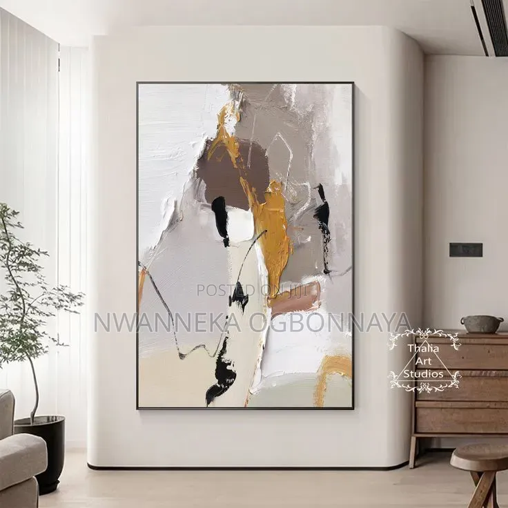 Abstract Texture Portrait Oil Printing on Canvas