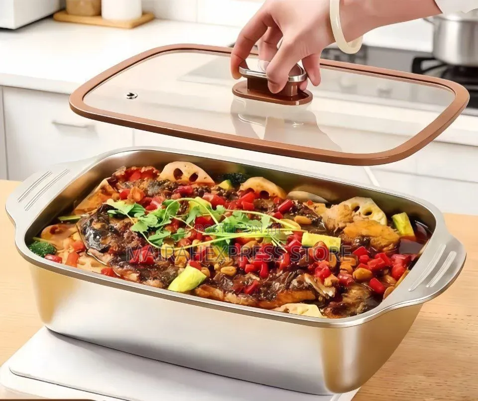 Heavy Duty Stainless Storage With Glass Lid