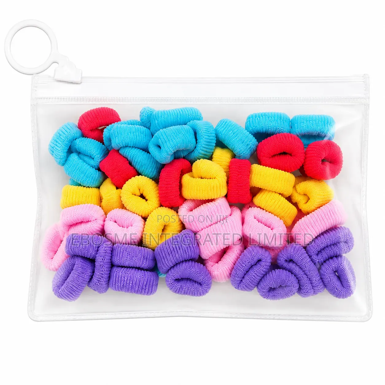 60PCS Mini Elastic Hair Ties With Zipper Pouch – 15mm Hair Bands