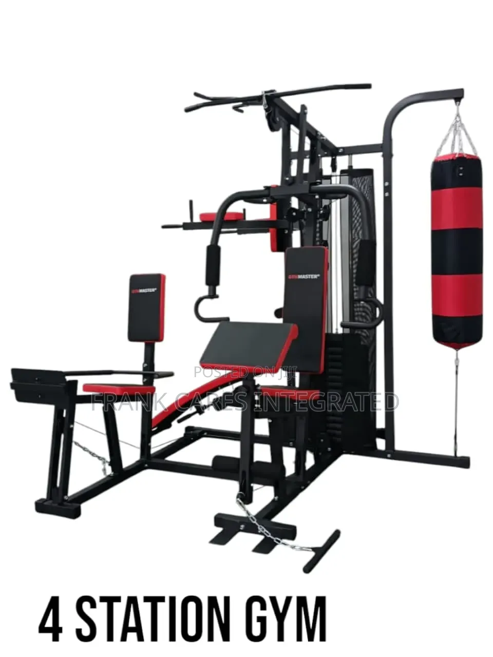 Commercial Four Station Gym With Punching Bag and Sit-Ups