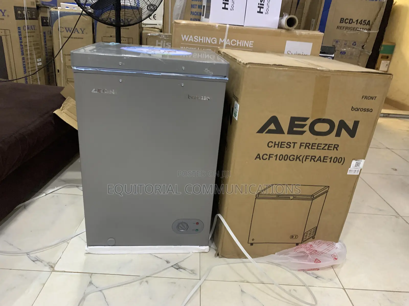 AEON 100L Chest Freezer With Modern Grey Finish and Secure Locking