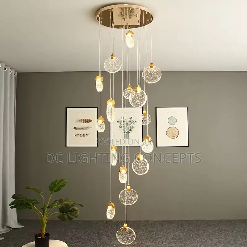 Nordic Minimalist Luxury Crystal Bubble Design Led Pendant Chandelier