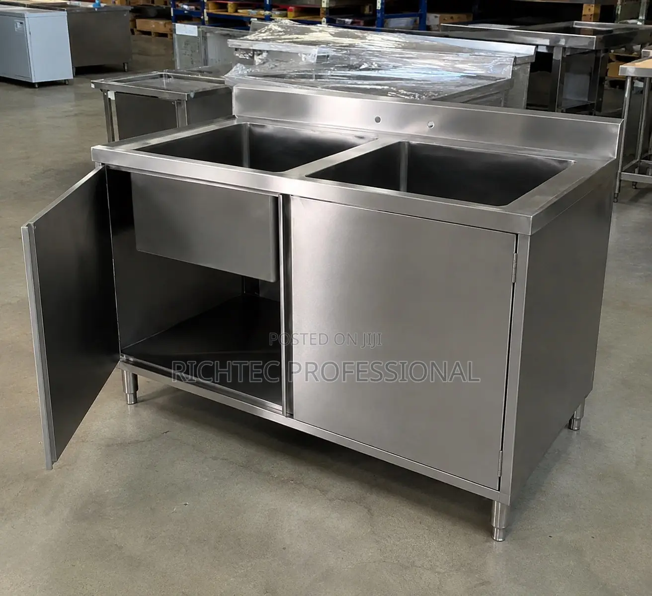 High Quality Double Bowl Stainless Steel Sink Cabinet