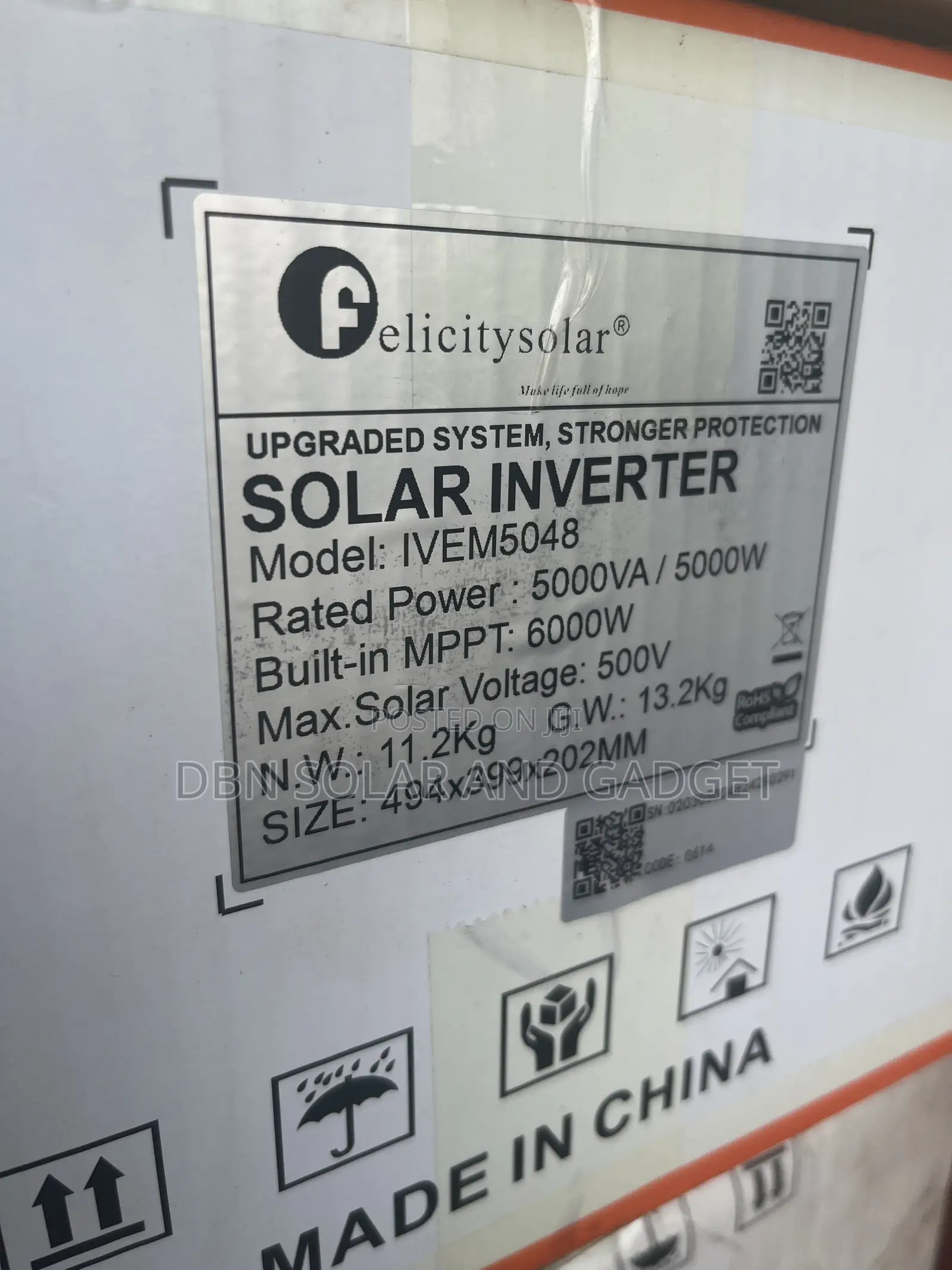 5kva 48v Ivem Felicity Hybrid Inverter Very Good Quality