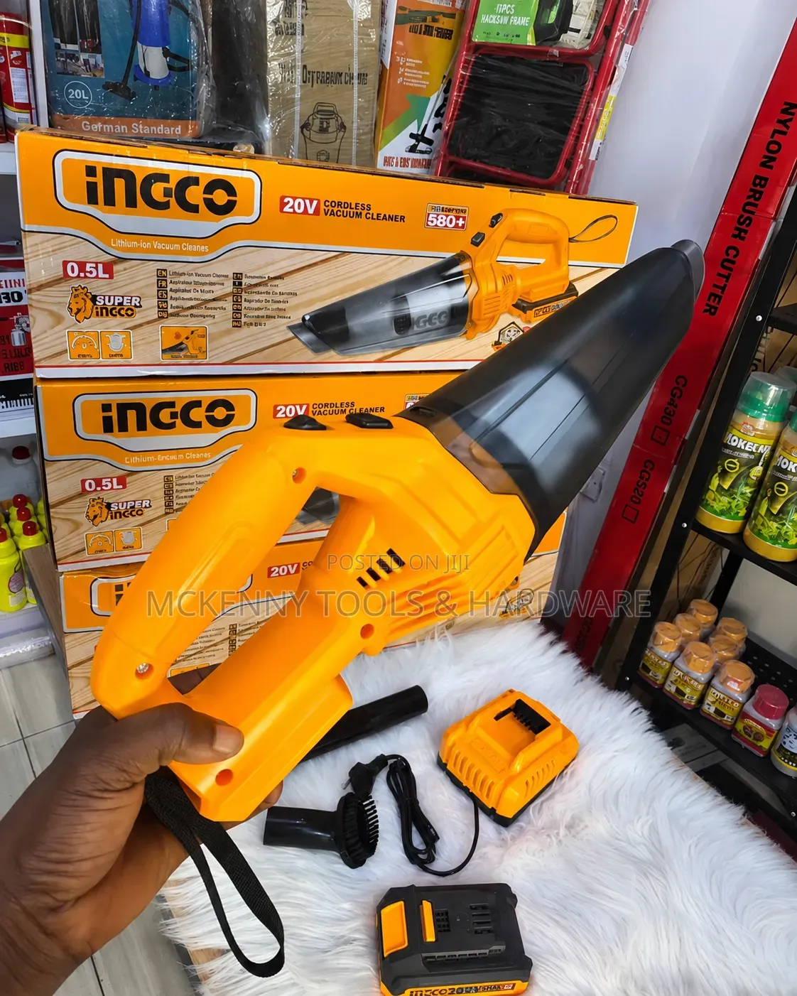 Ingco 20V Cordless Lithium-Ion Vacuum Cleaner (Model: CVLI20126).