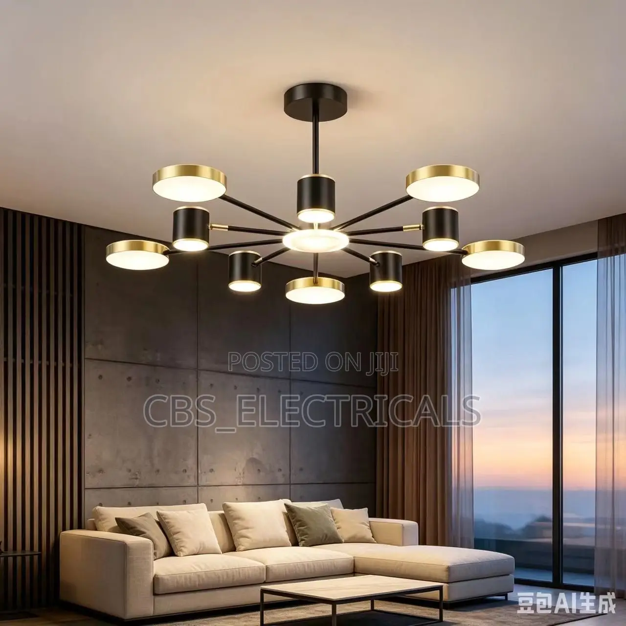 Modern Nordics Multi-Head Chandelier