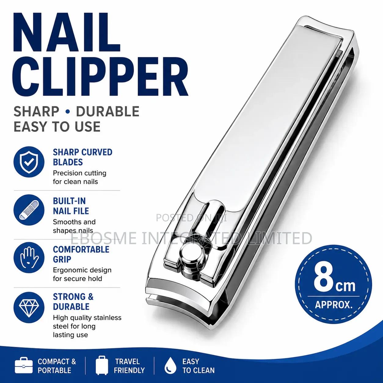 Stainless Steel Nail Clipper With Transparent Nail Catcher