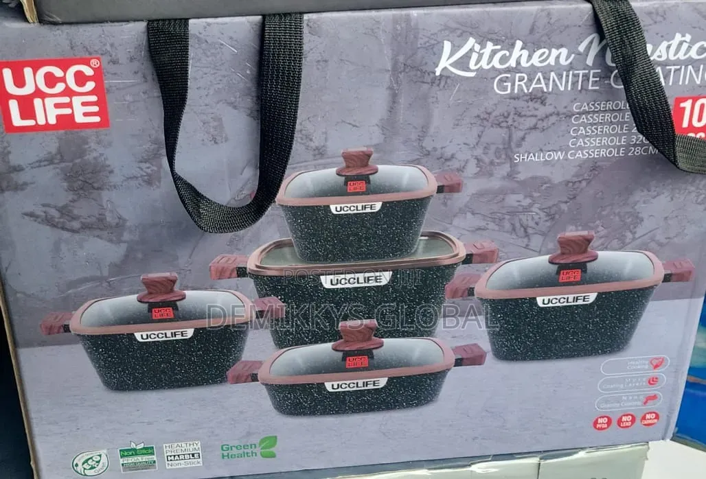 Ucc Life Granite Coating Non-Stick Cookware 10 Pieces Set