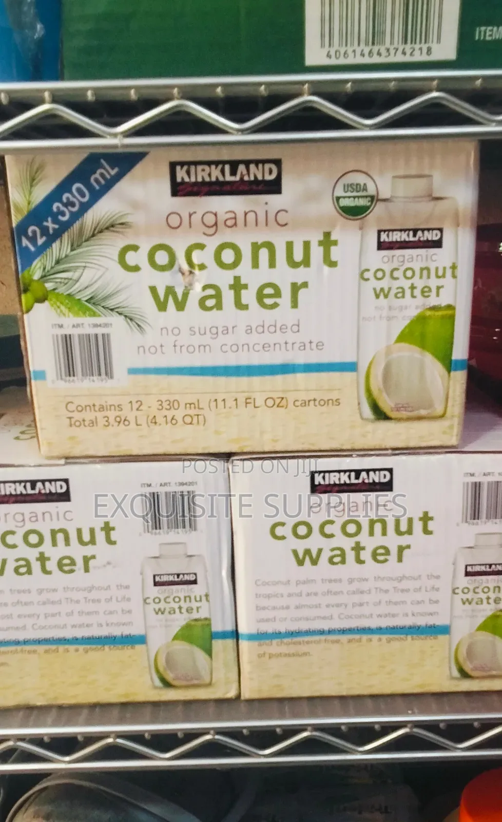 Kirkland Organic Coconut Water by 12