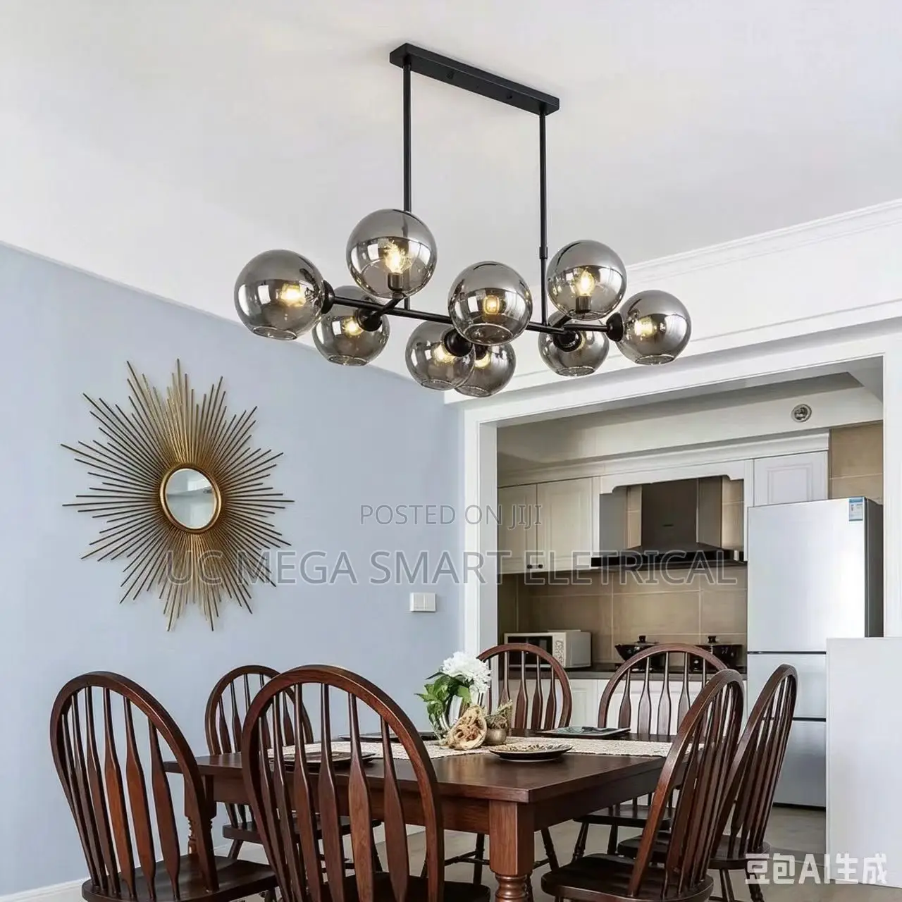 2026 Grey Glass LED Pendant Lights for Living Room Chandeliers Island