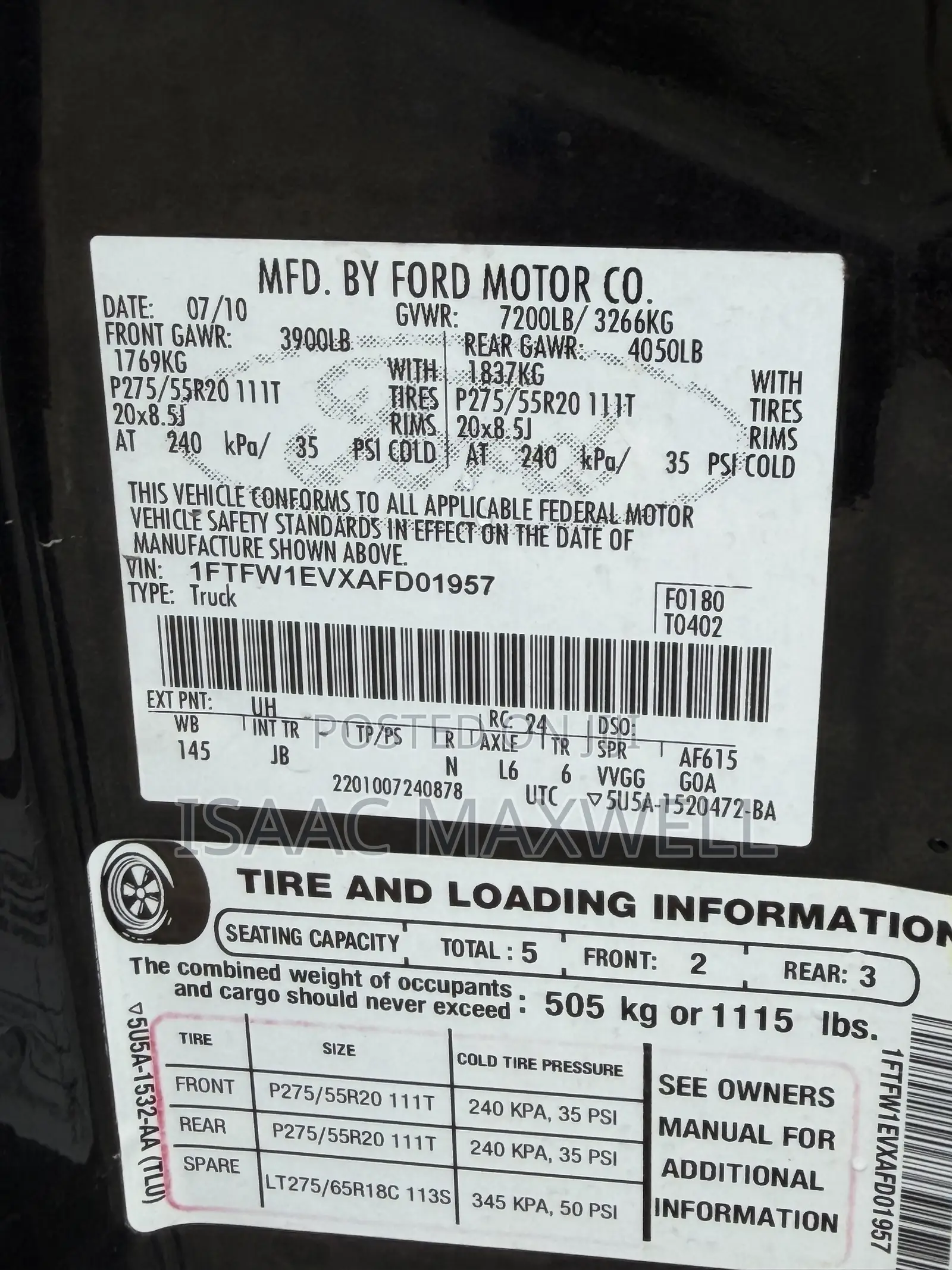 Ford F-150 FX4 2010 Black