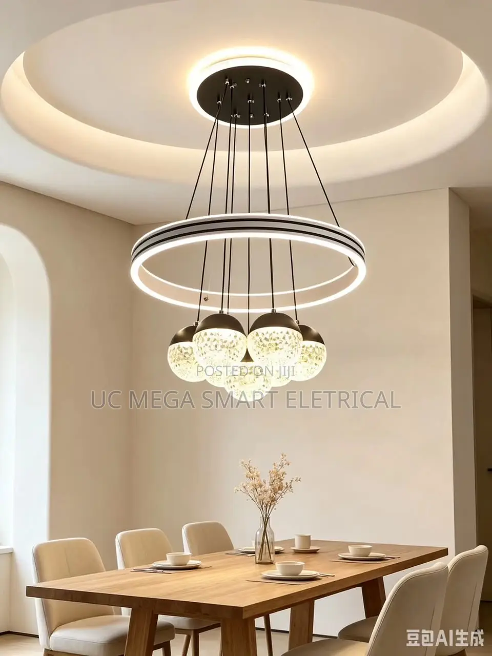 Luxury Acrylic Imitation Crystal Ball Pendant Lamp Nordic Lustre Home