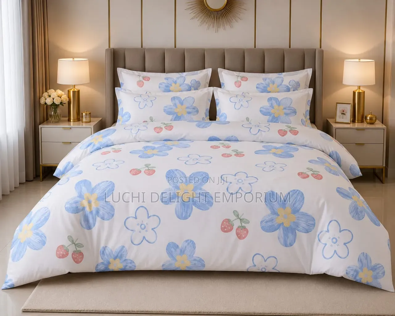 Luxury Unique Stock Duvet Bedsheets and 4 Pillowcase Set -6/6,6/7 7/7