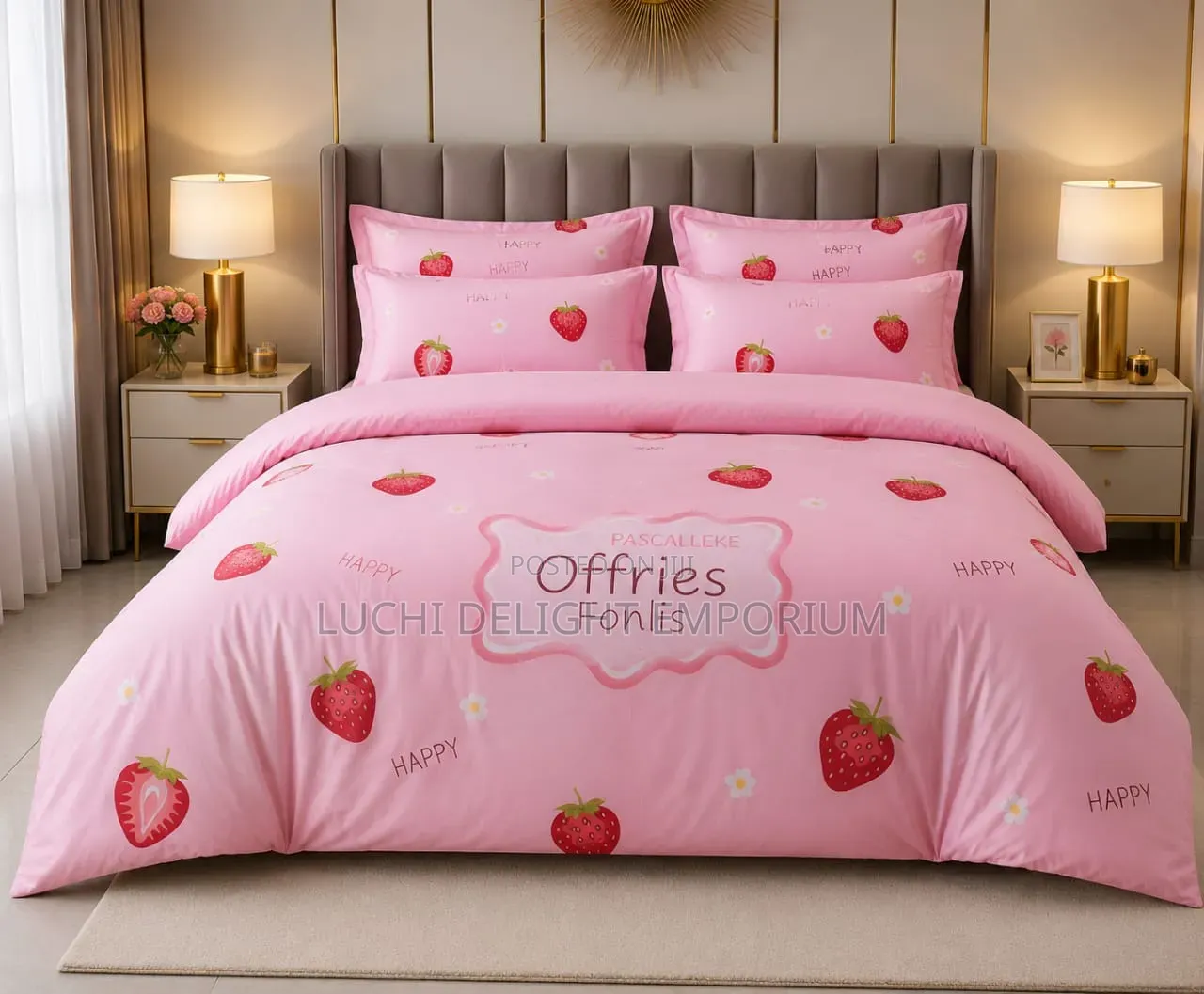 Luxury Unique Stock Duvet Bedsheets and 4 Pillowcase Set -6/6,6/7 7/7