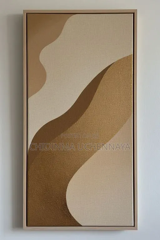Modern Beige Brown Abstract Canvas Artwork