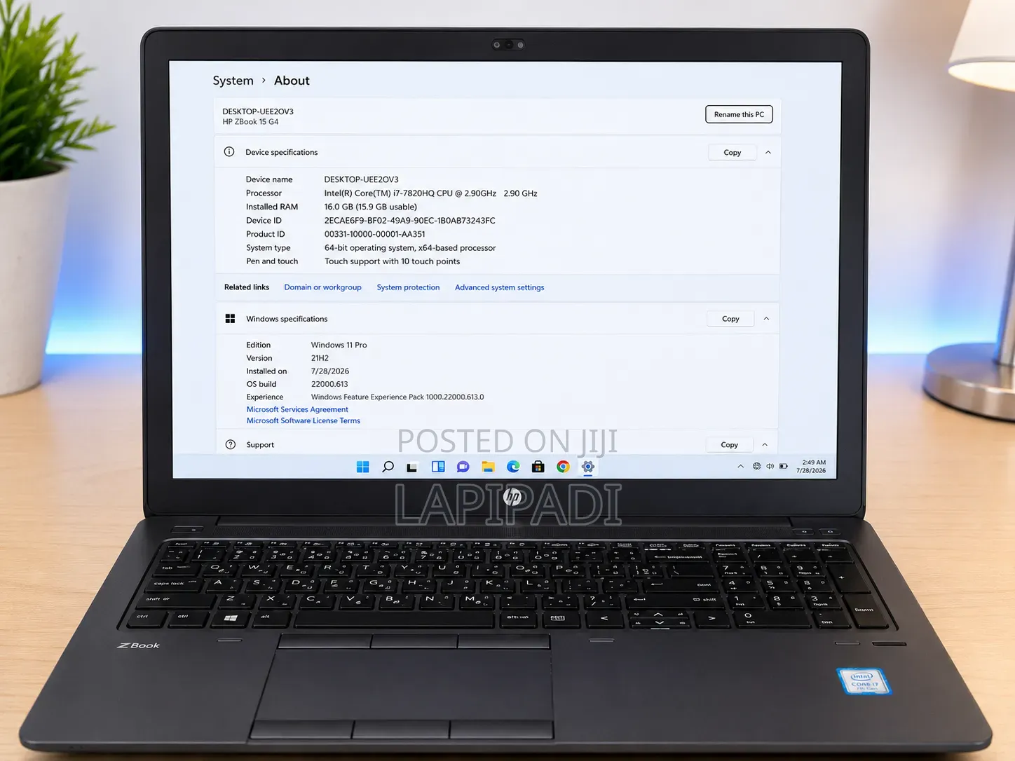 Laptop HP ZBook 15 G4 16GB Intel Core i7 SSD 512GB