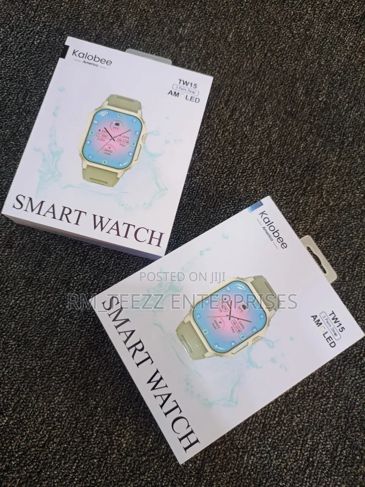 TW15 AMOLED Smart Watch With 3 Pairs of Straps