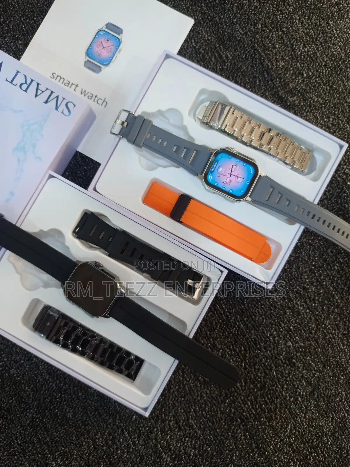 TW15 AMOLED Smart Watch With 3 Pairs of Straps