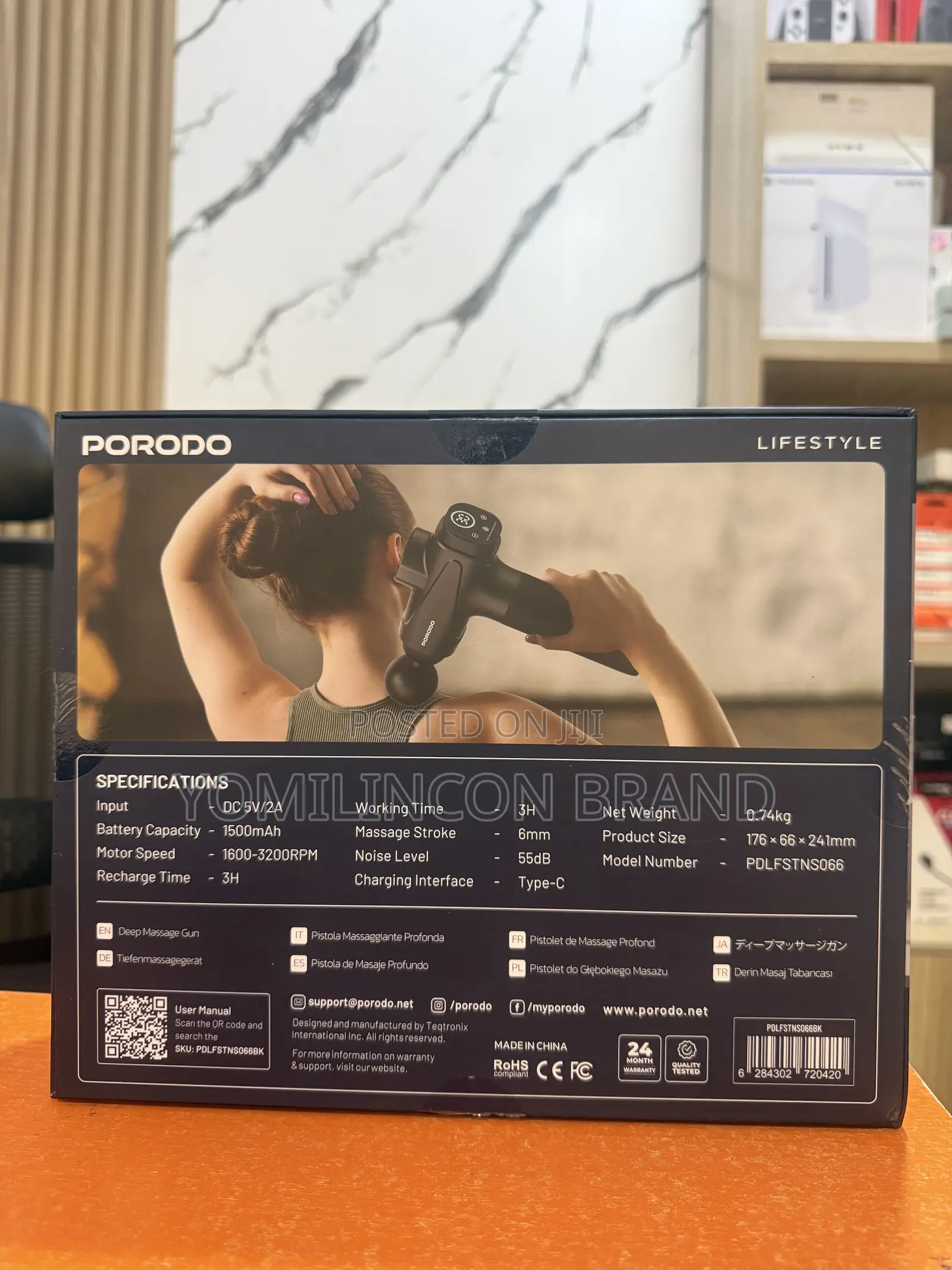 Porodo Lifestyle Multi Head 30 Speed 6 Heads Massager With Touch