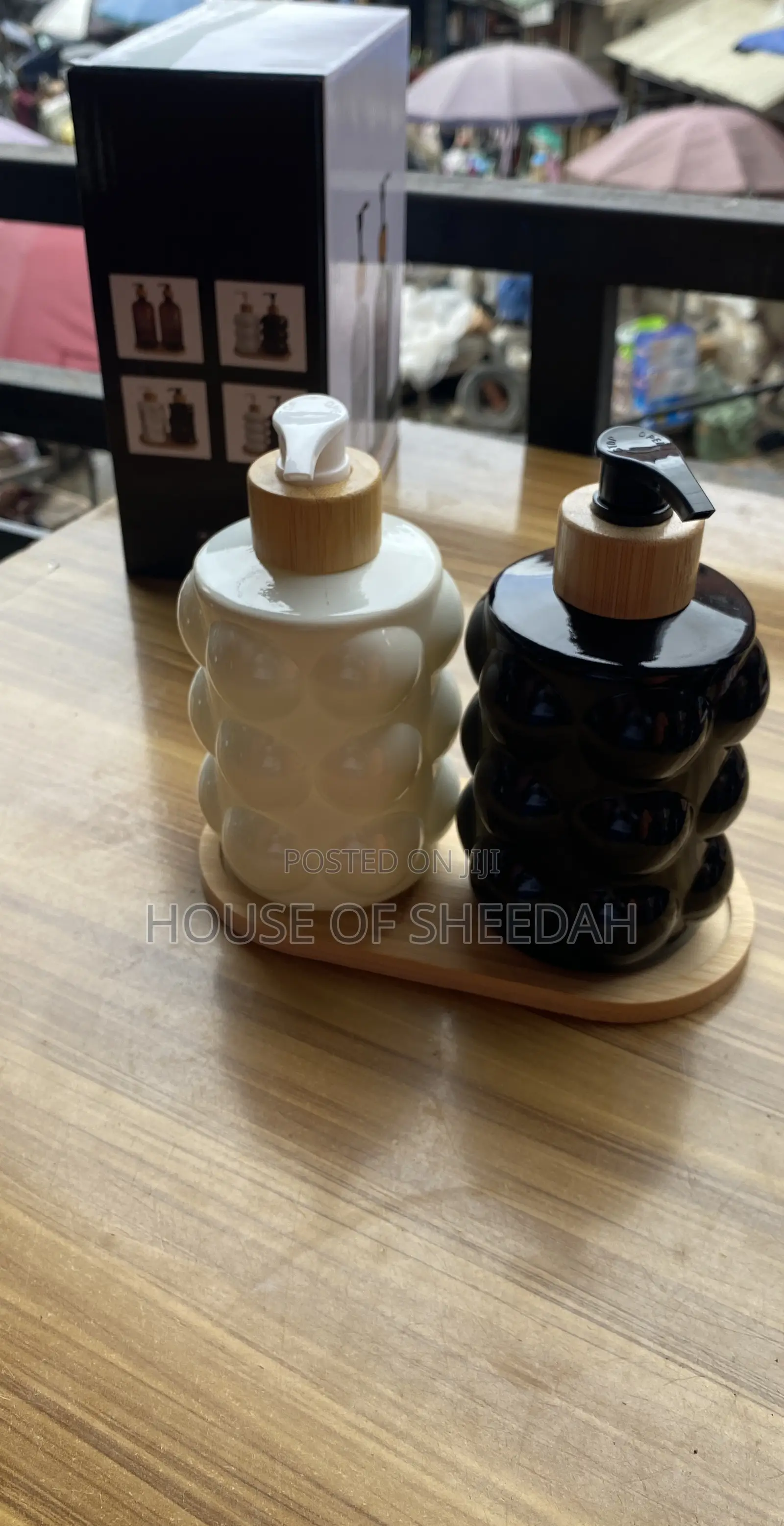500ml Bubble Texture Glass 2-in-1 Liquid Dispenser Set