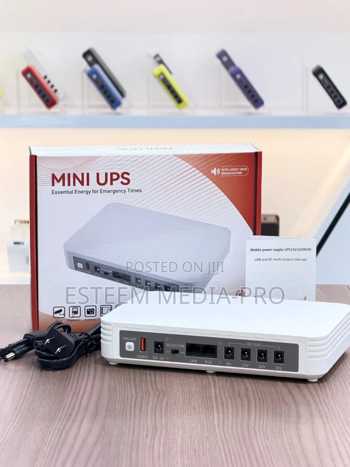 Qx-707 Black Mini Ups With Poe Supports and Lan Port 20,000mah