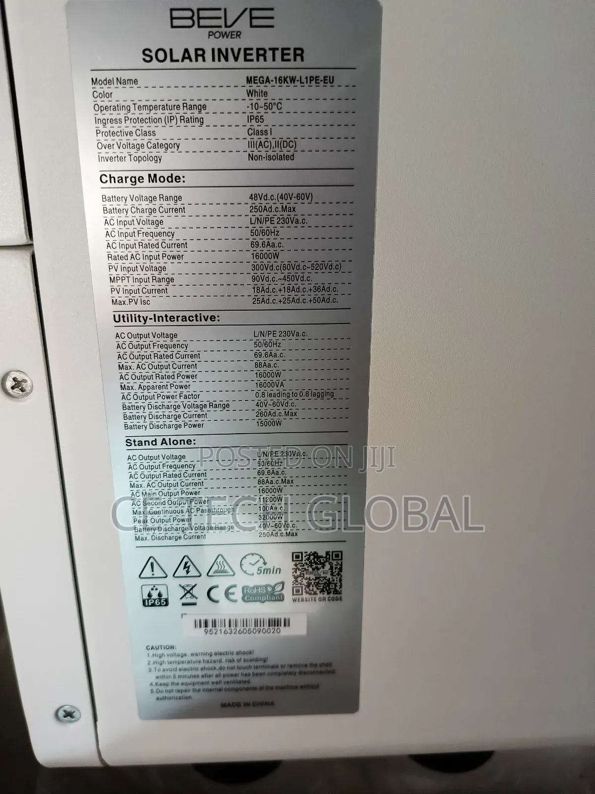 Beve Power 16kw Hybrid Inverter