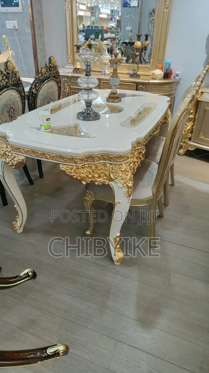 ROYAL 6 Seater Luxury Glass Top Dining Set
