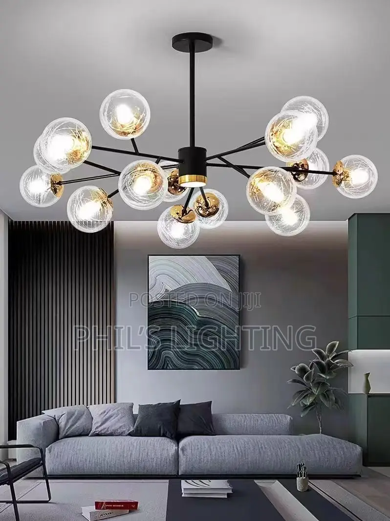 Modern Nordic LED Ceiling Chandelier Glass Lampshade Hanging Lamp