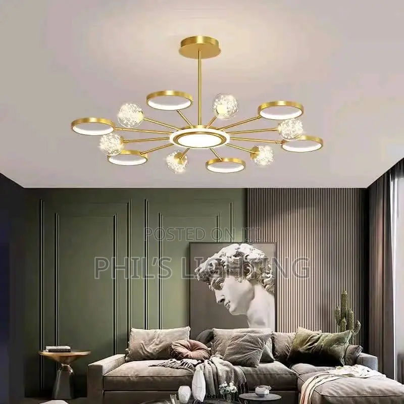 Dimmable LED Iron Acrylic Molecular Pendant Lamp