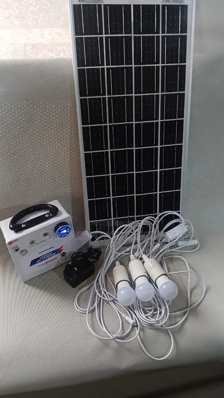 60wh Lithium Solar Lighting Kits With 30watts 18V Solar Panel 3x3watts