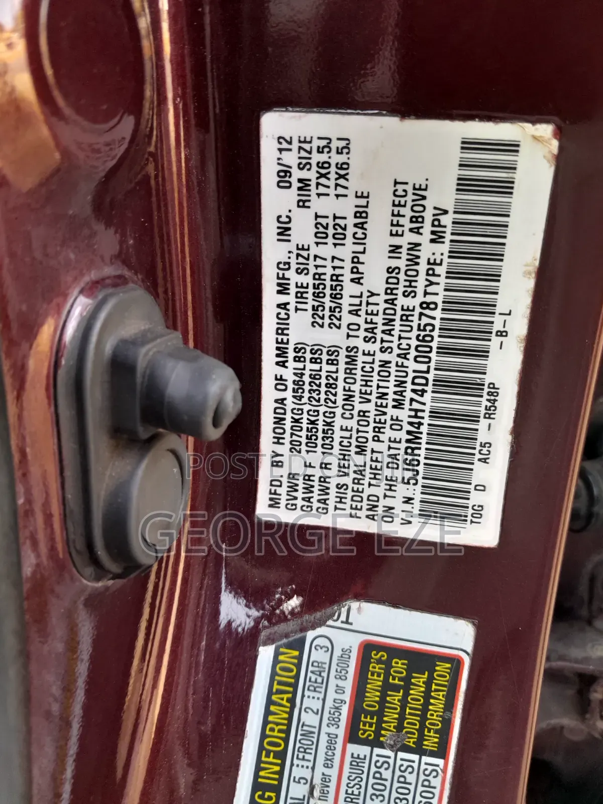Honda CR-V 2008 Red