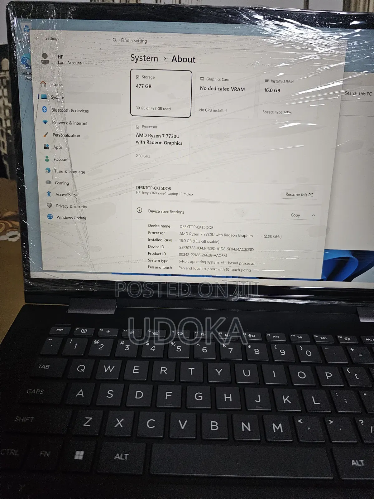 Laptop HP Envy x360 16GB AMD Ryzen 7 SSD 512GB