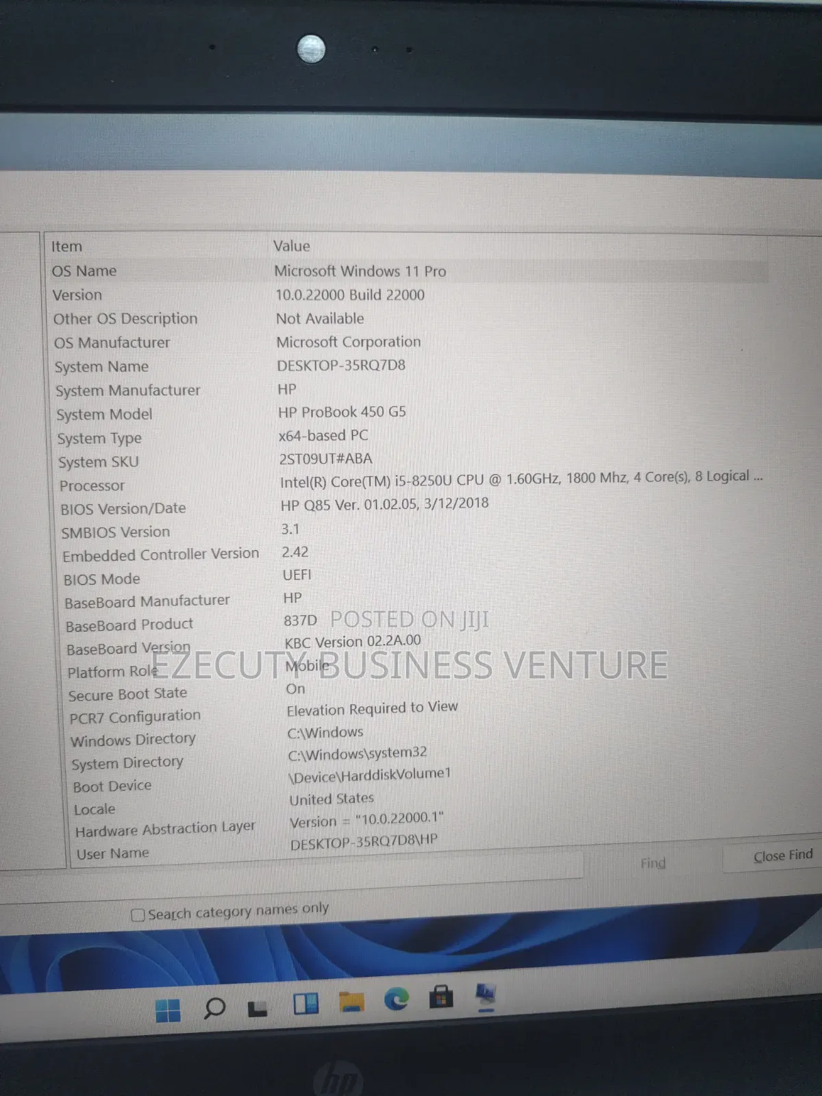 Laptop HP ProBook 450 G5 8GB Intel Core i5 SSD 256GB